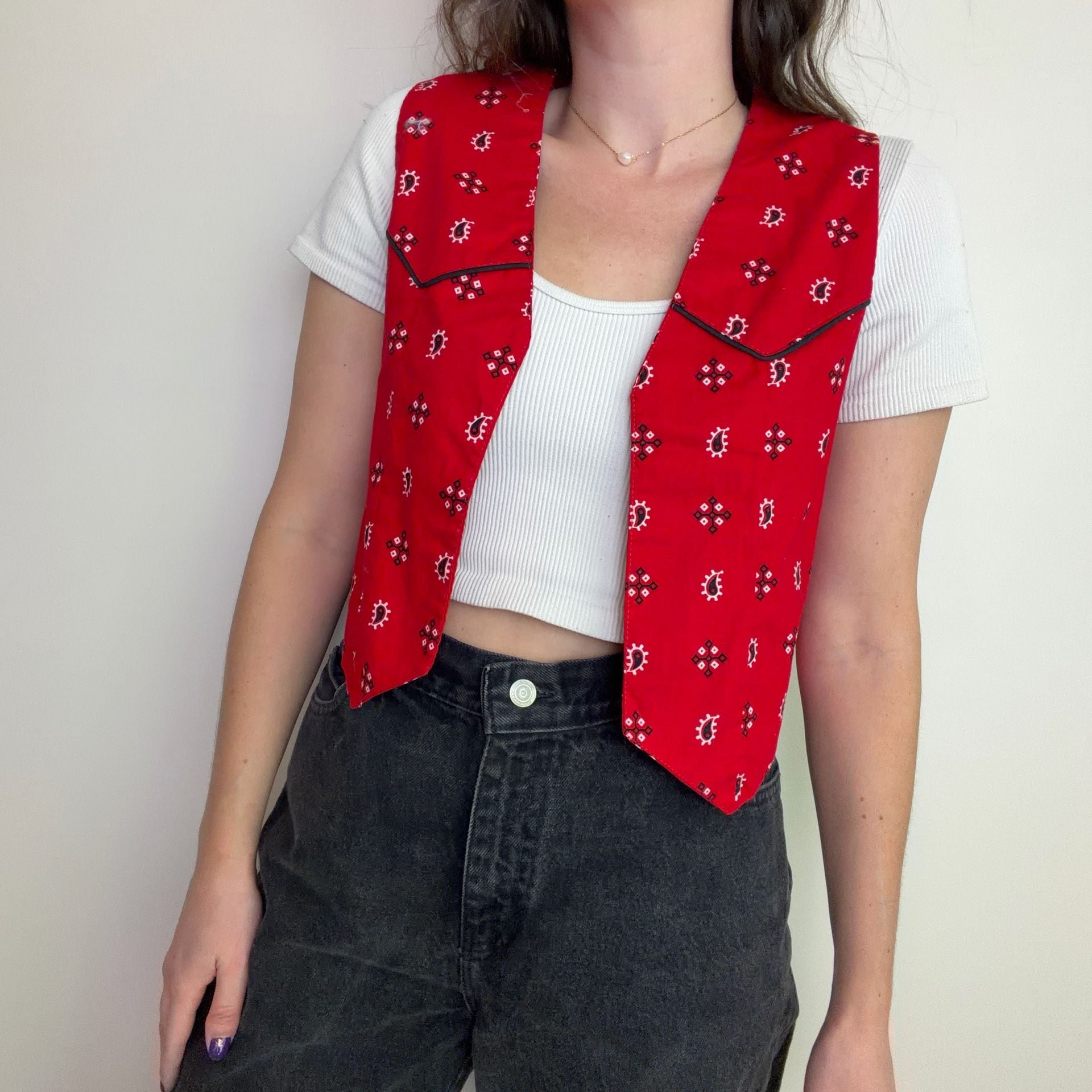 Vintage Cropped Western Vest 2