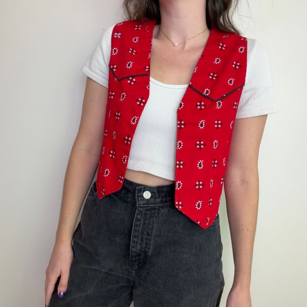 Vintage Cropped Western Vest
