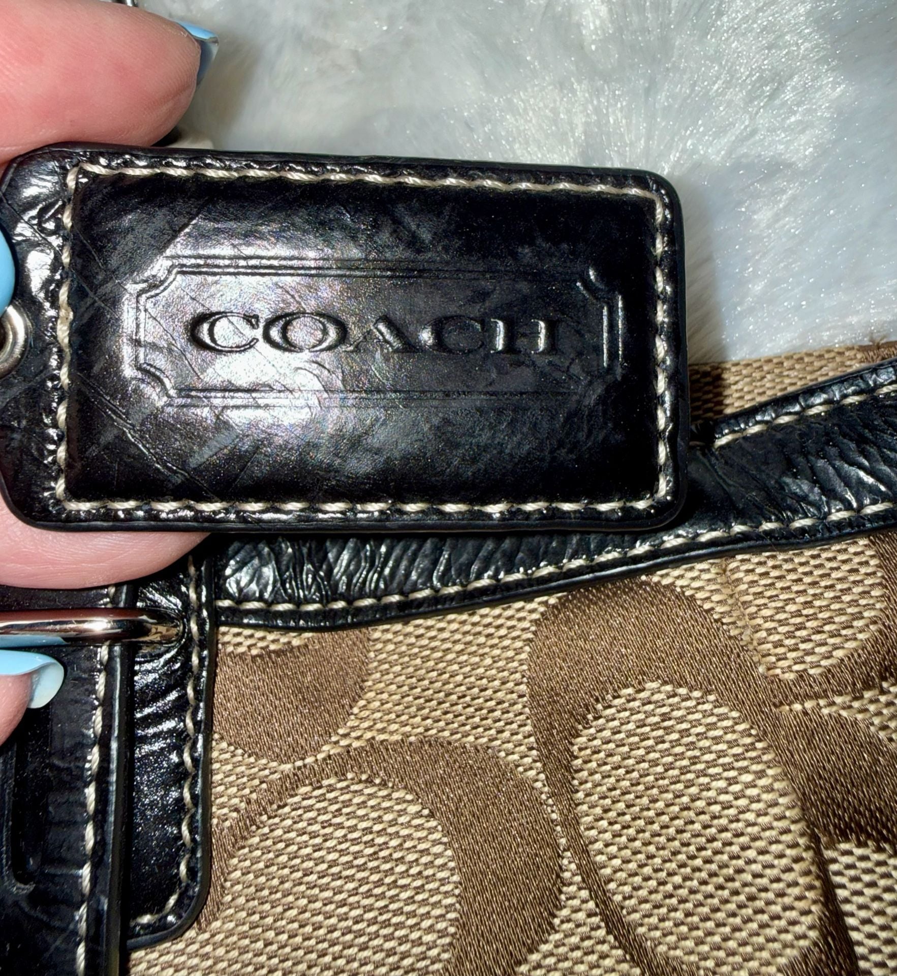 Coach Signature Handbag Purse Brown Canvas 5