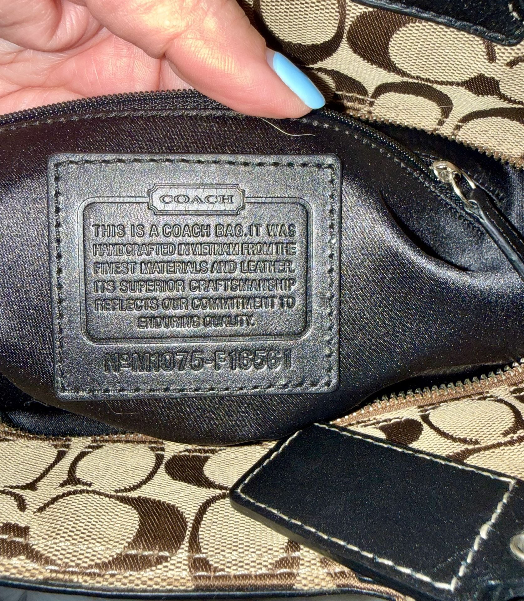 Coach Signature Handbag Purse Brown Canvas 6