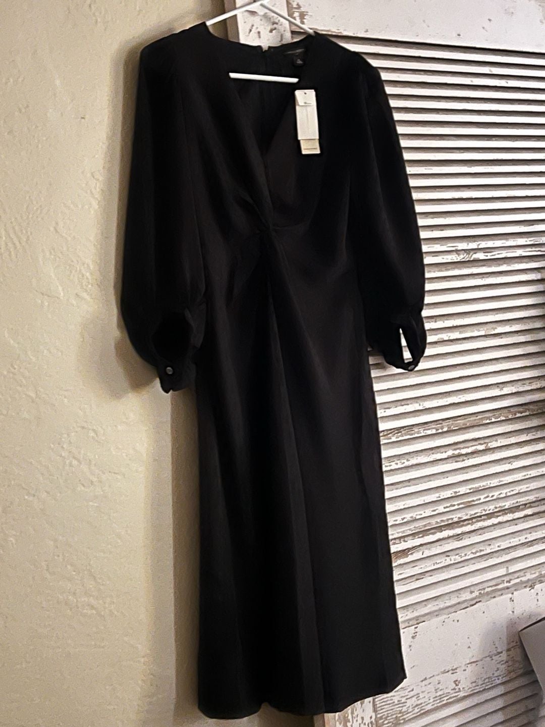 NWT: Banana Republic Twist Front Midi Dress Size 4 Petite Black 5