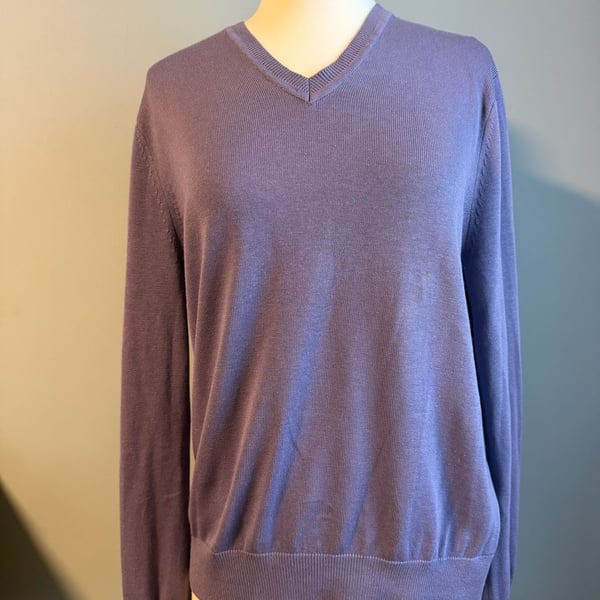 Men's Banana Republic V-Neck Silk Cashmere Sweater Size M Lavender Purple