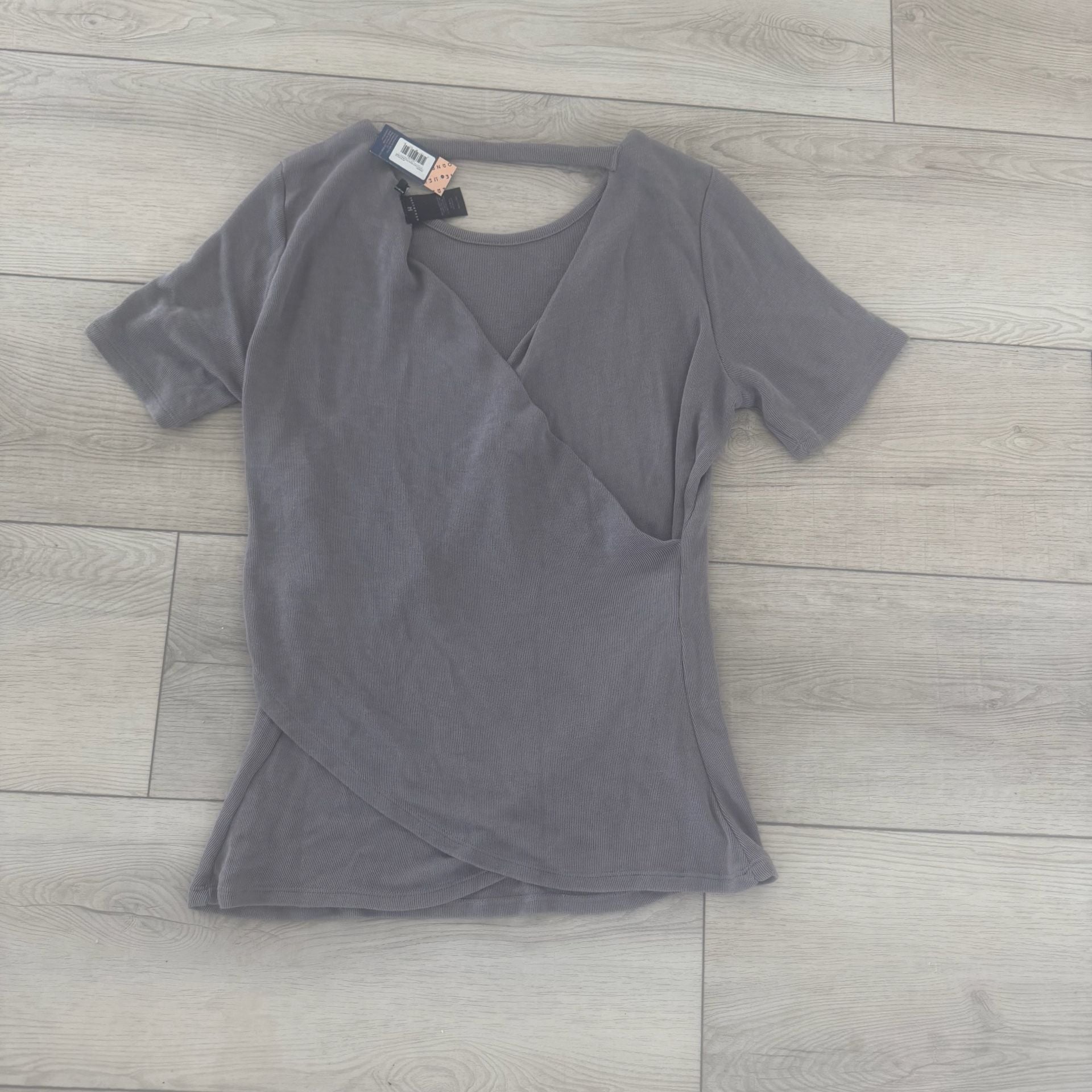 Heraborne Crossback Cutout Overlay Shirt Size Large Mauve 1