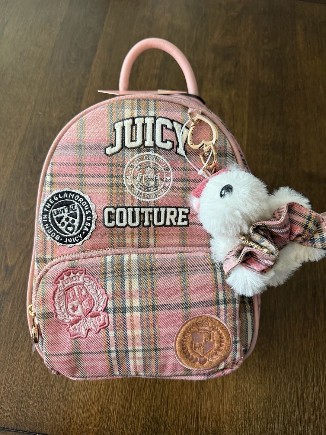Juicy Couture Pink Tartan Plaid Backpack 2