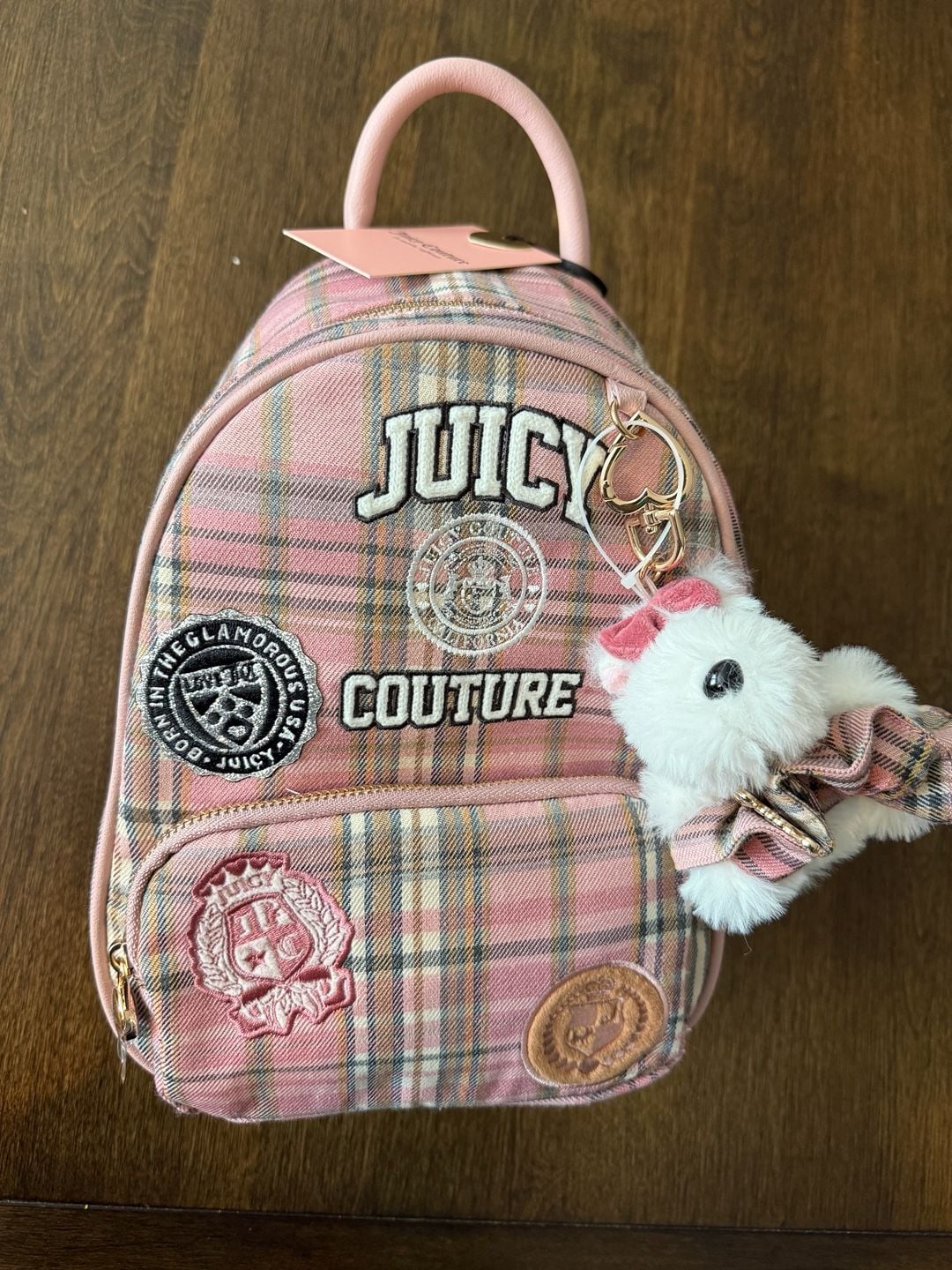 Juicy Couture Pink Tartan Plaid Backpack 3