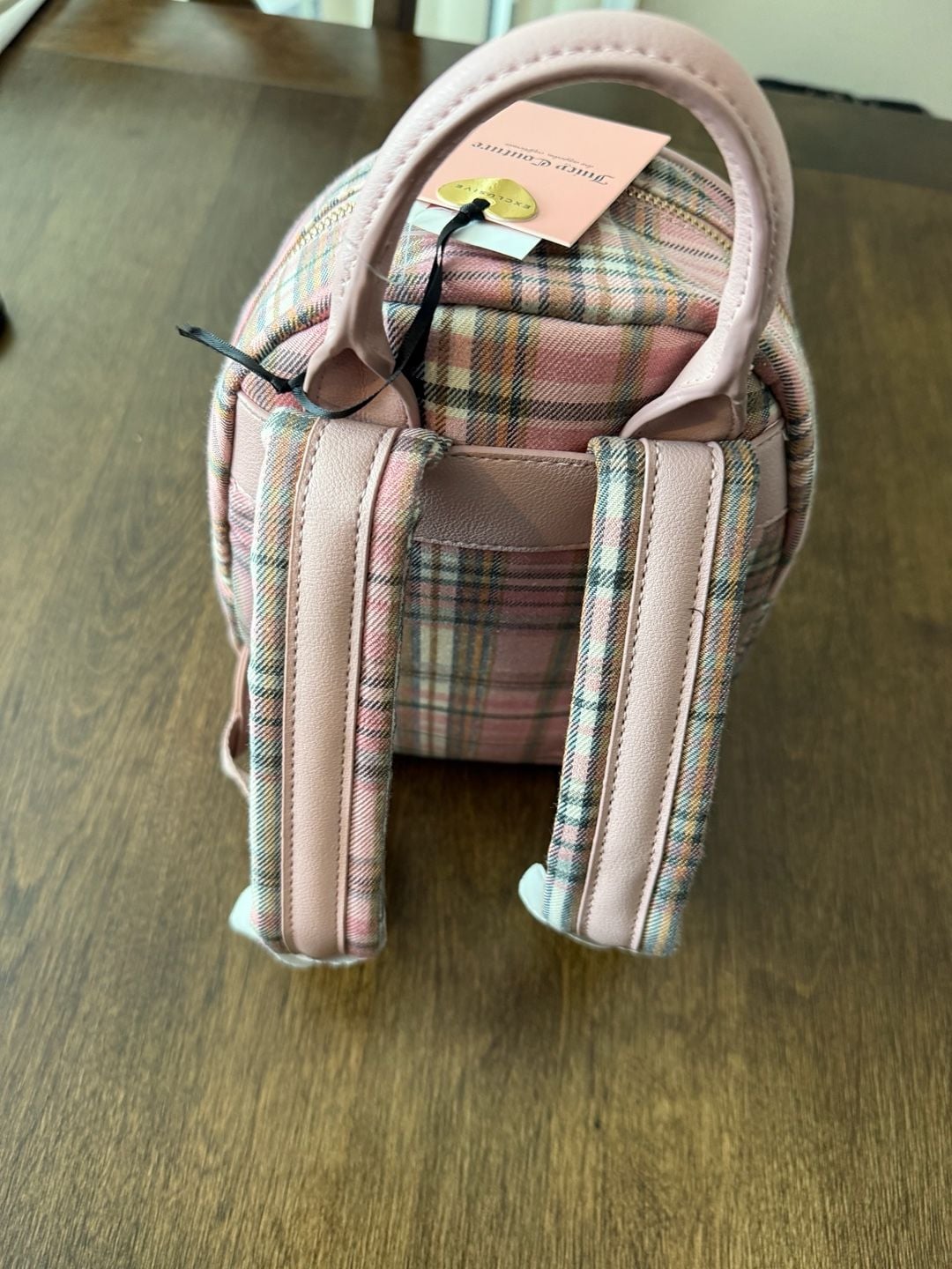 Juicy Couture Pink Tartan Plaid Backpack 4
