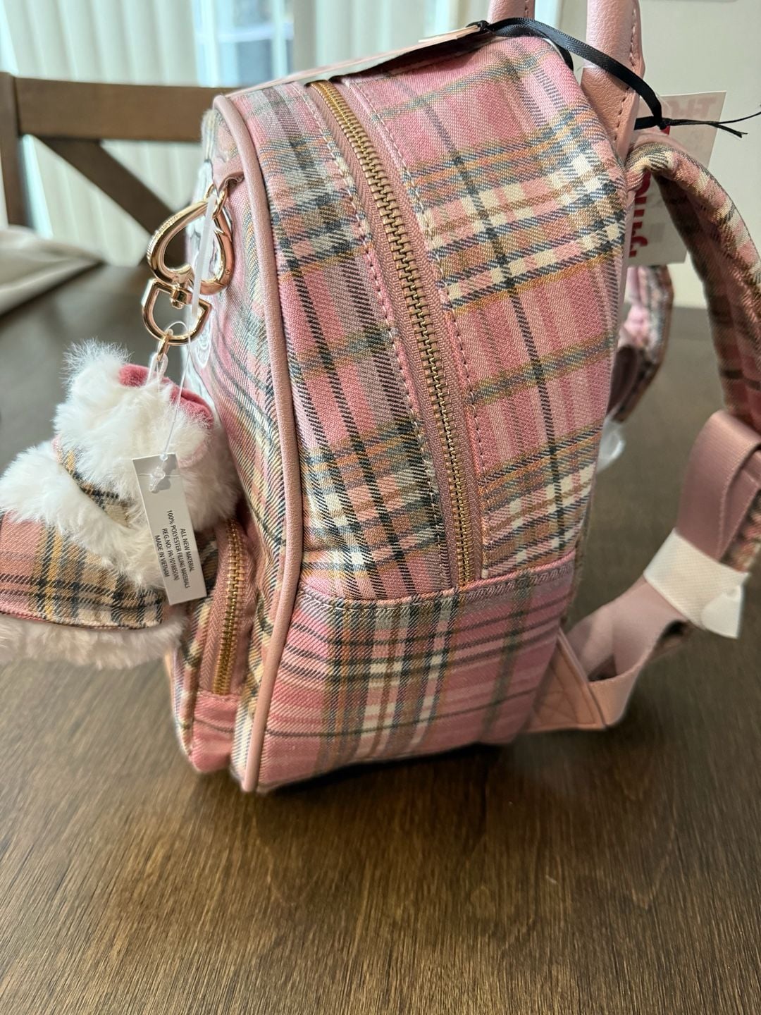 Juicy Couture Pink Tartan Plaid Backpack 5
