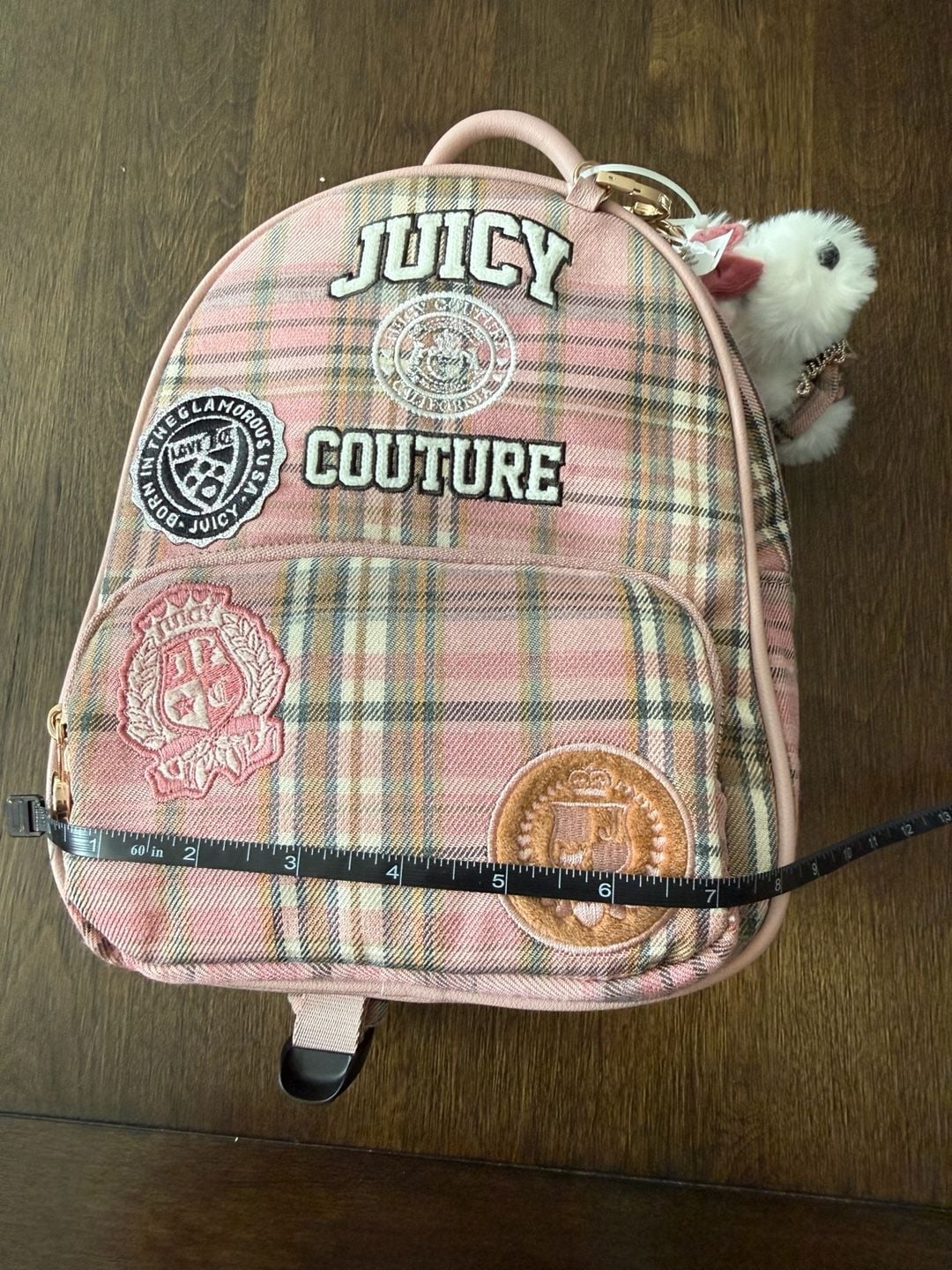 Juicy Couture Pink Tartan Plaid Backpack 7