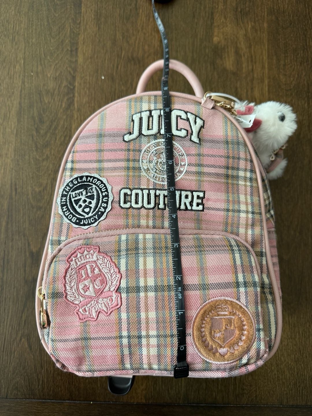Juicy Couture Pink Tartan Plaid Backpack 8