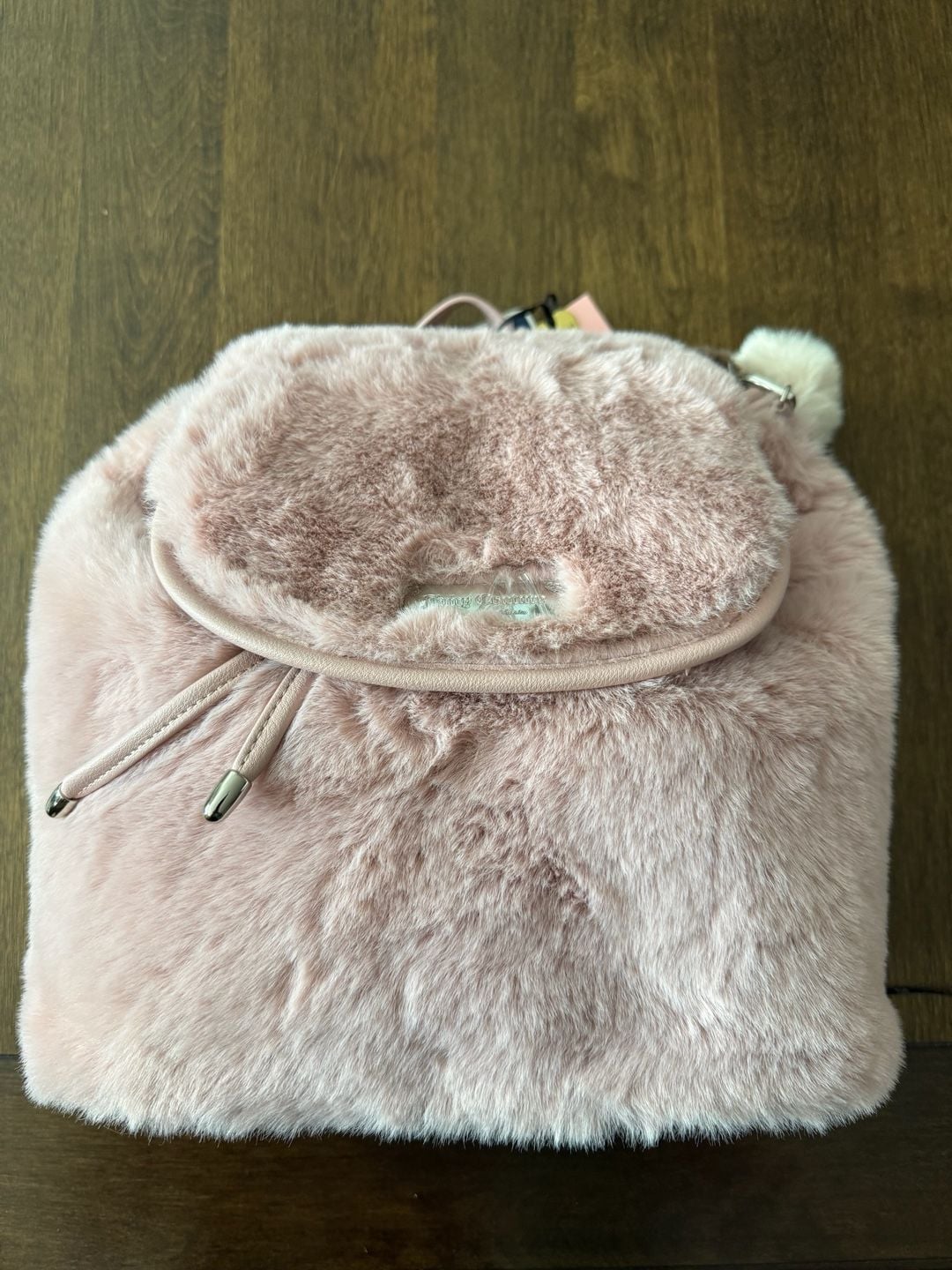 Juicy Couture Faux Fur Pink Fluffy Backpack Purse 2
