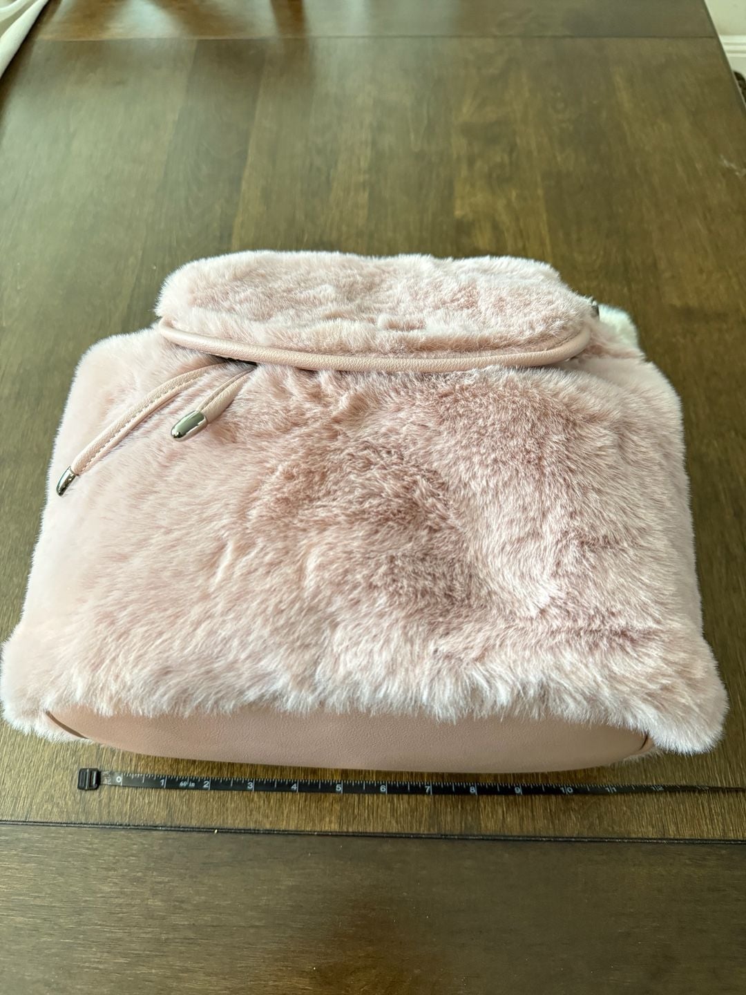 Juicy Couture Faux Fur Pink Fluffy Backpack Purse 3