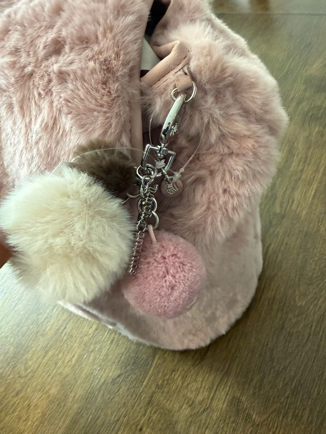 Juicy Couture Faux Fur Pink Fluffy Backpack Purse 6