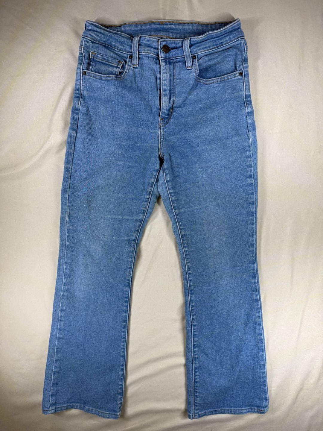 Levi's 724 High Rise Straight Jeans Size W28 L30 Light Wash Blue 1