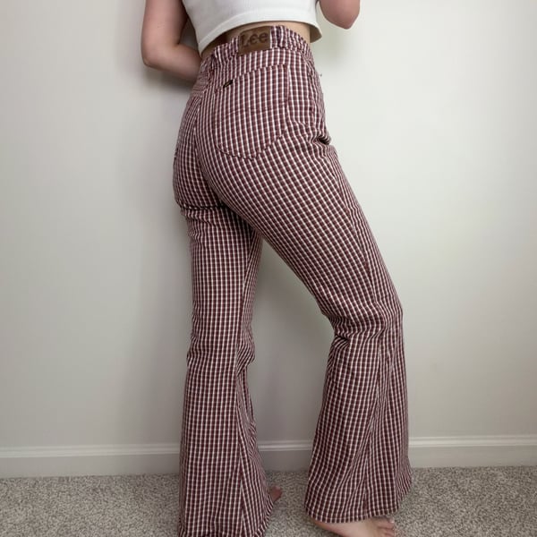 Lee Gingham Plaid Flare Jeans
