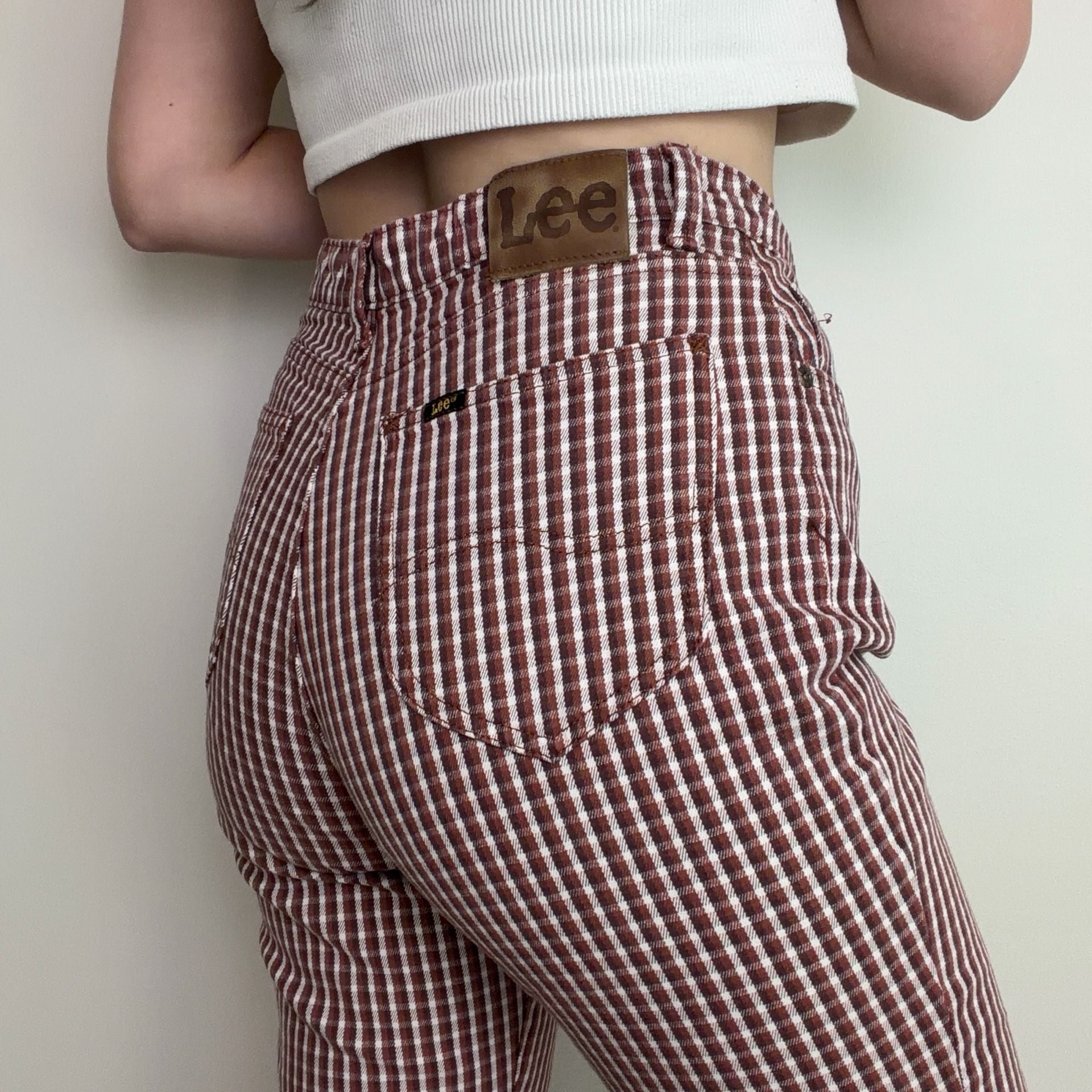 Lee Gingham Plaid Flare Jeans 6
