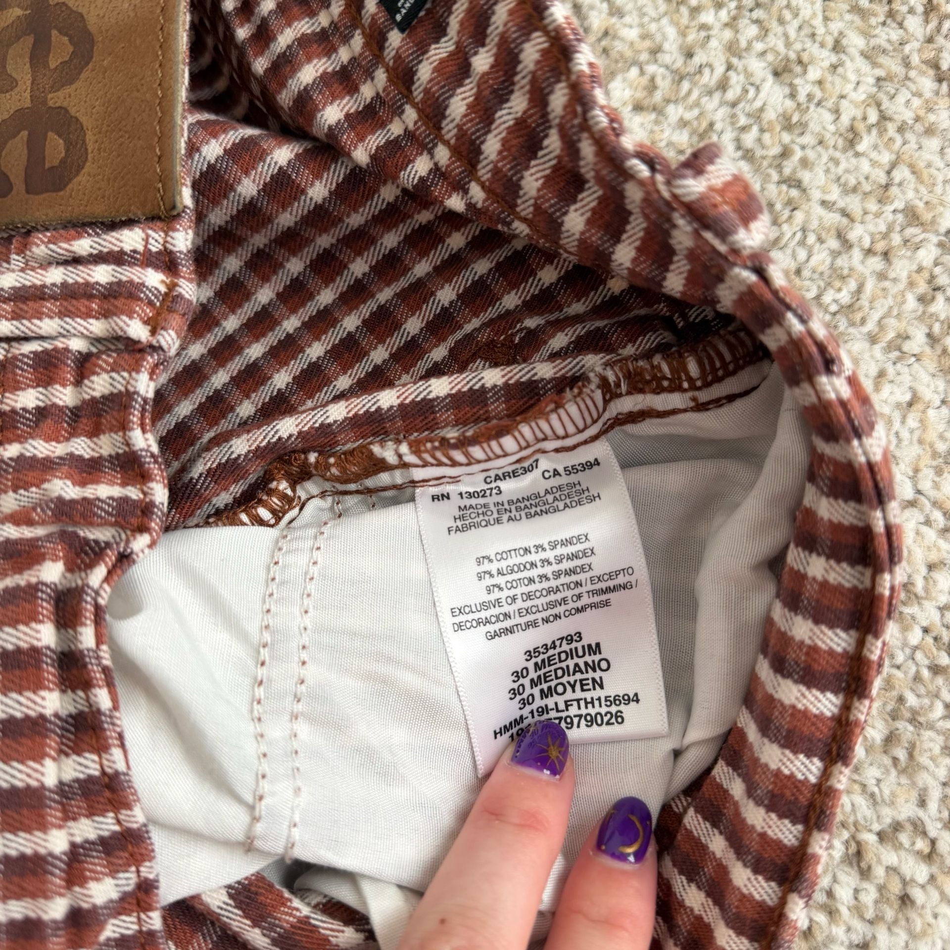 Lee Gingham Plaid Flare Jeans 8
