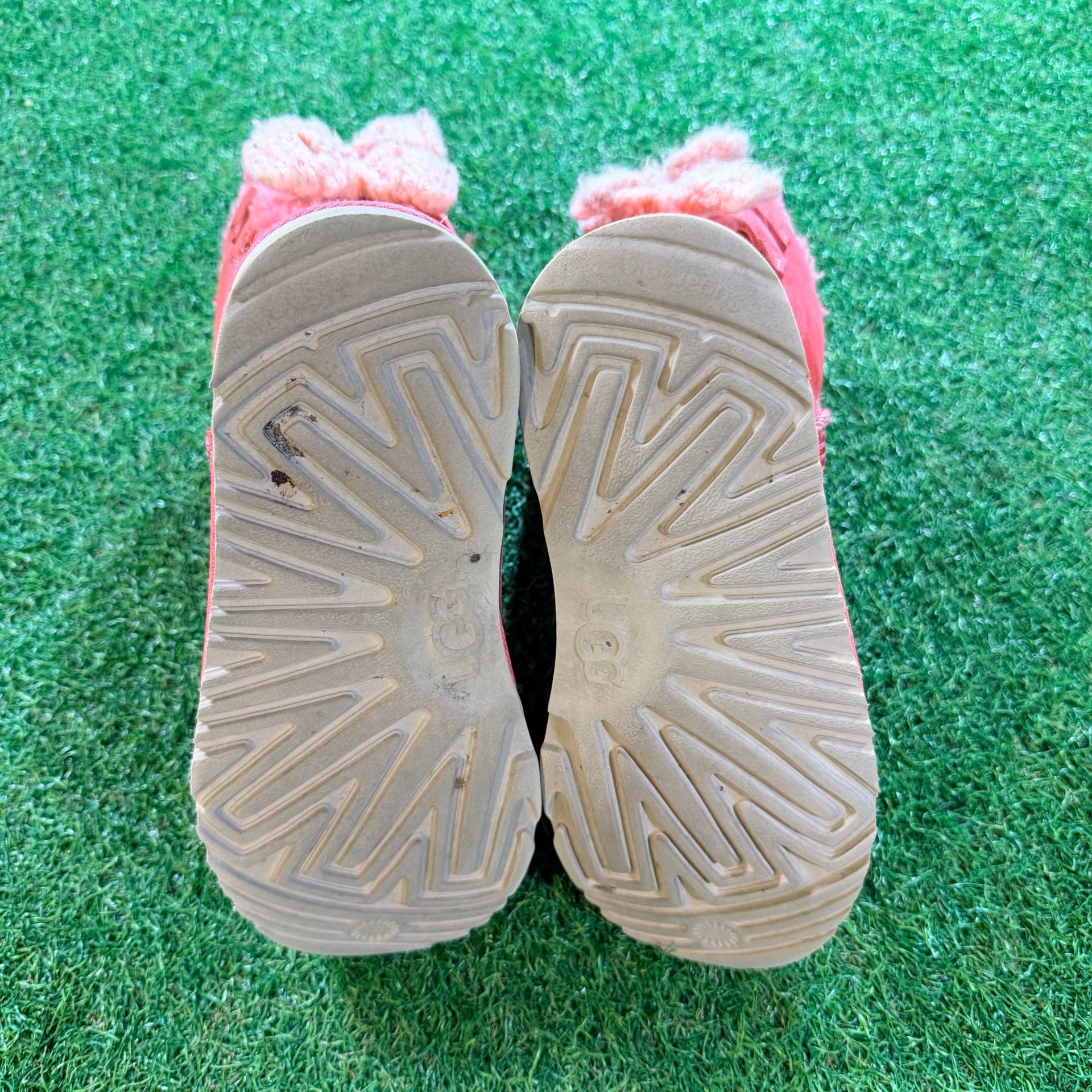 Ugg Bailey Bow Knit Bows Boot Size 3 Kids Pink Suede 4