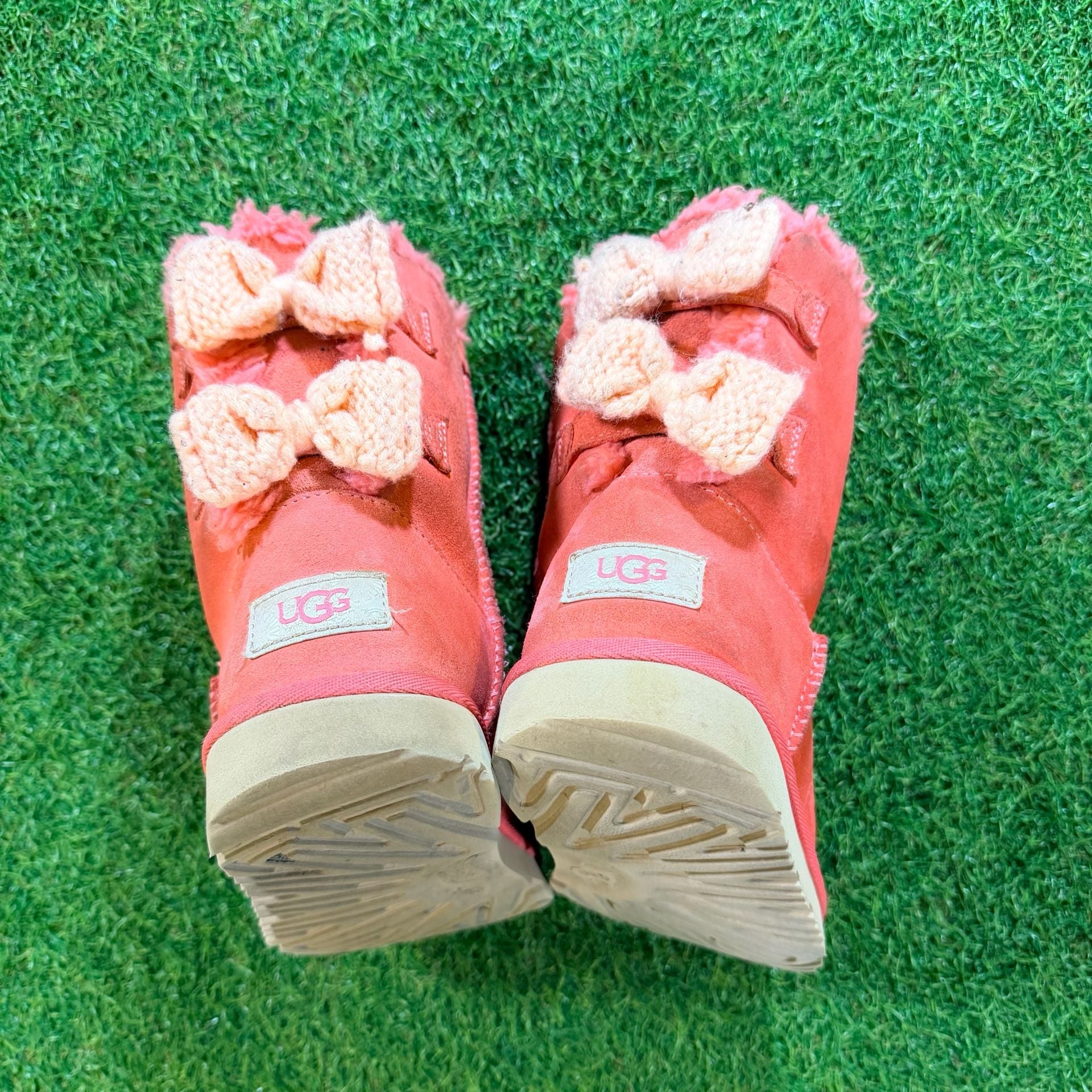 Ugg Bailey Bow Knit Bows Boot Size 3 Kids Pink Suede 5