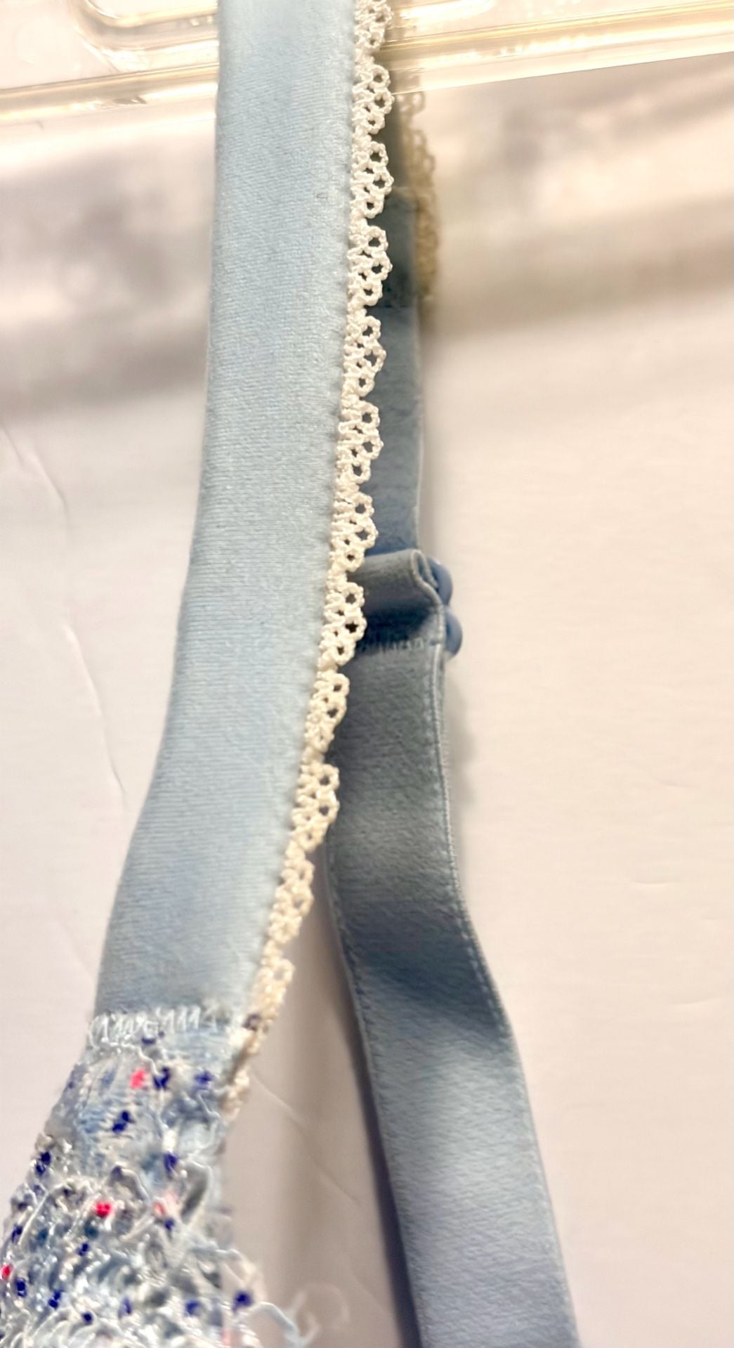 Victoria's Secret Underwire Bra Blue Lace Polka Dot Size 40DD 7