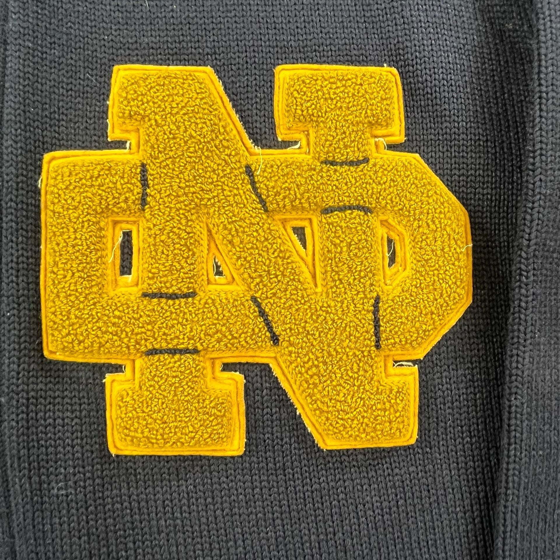 Vintage 1940s Notre Dame Varsity Letterman Cardigan Sand Knit - Sz 46 4
