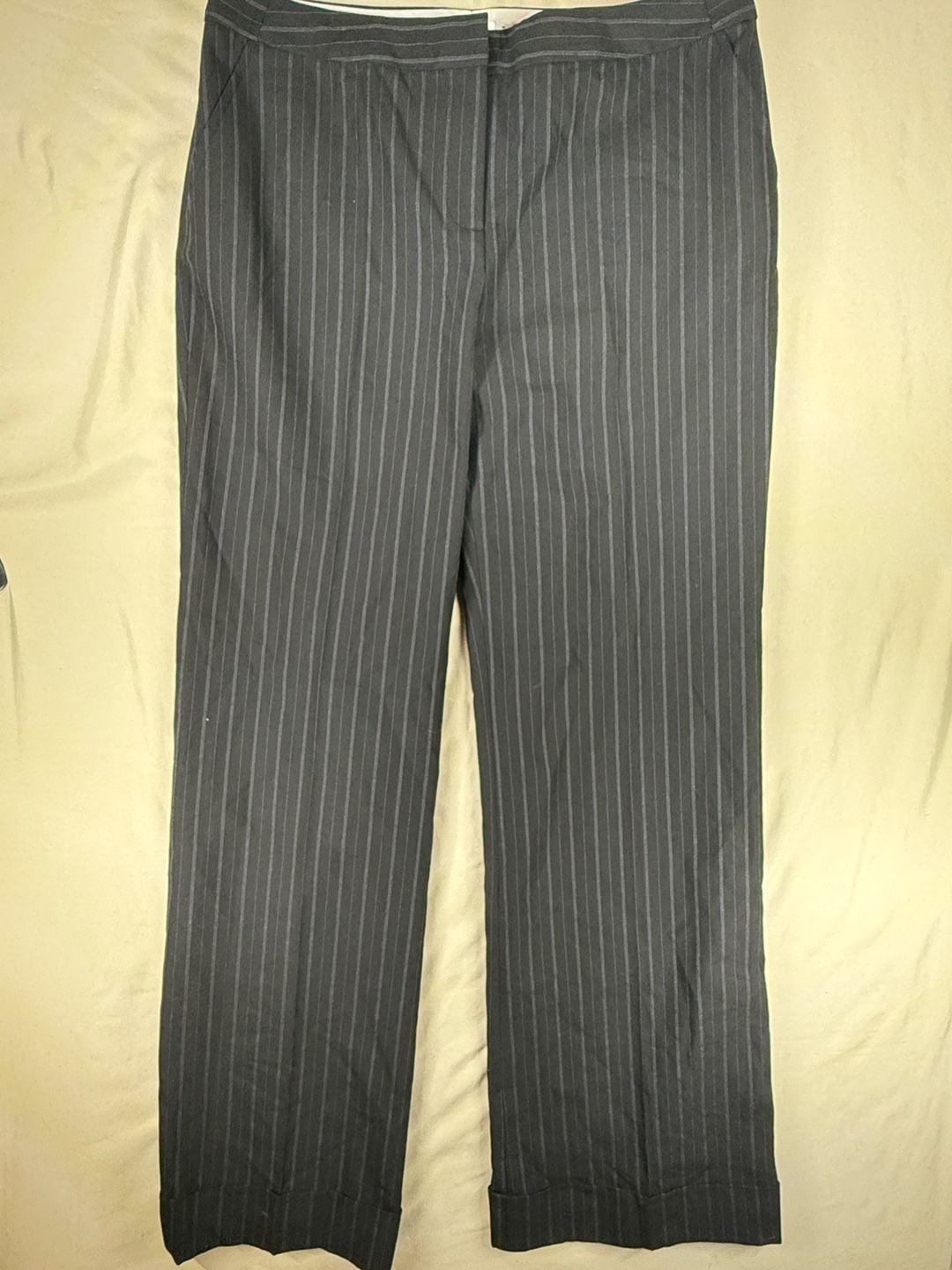 Semantiks Pinstripe Dress Pants Size 10 Black Gray Career Trousers 2