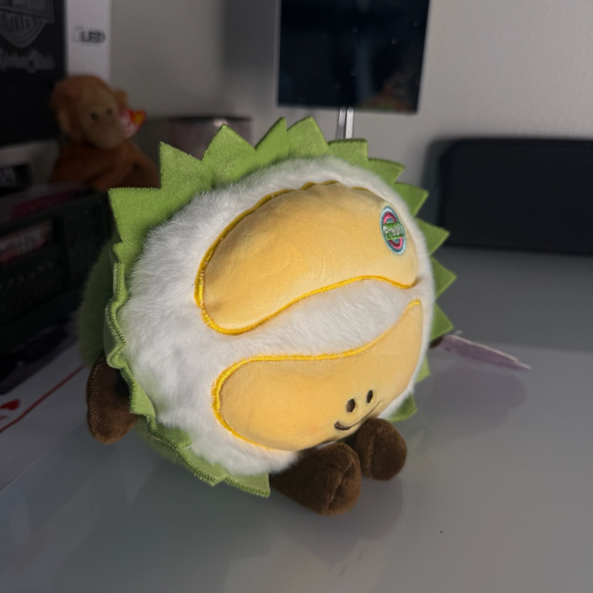 Fresh Durian Plush Toy 5.5 Inches Green Stuffed Fruit 5