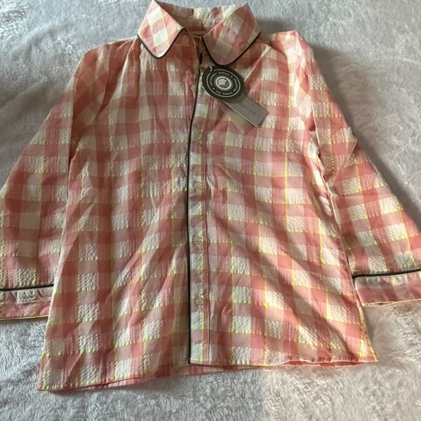 The Sunday Collective Plaid Button-Down Shirt Size 8y Pink