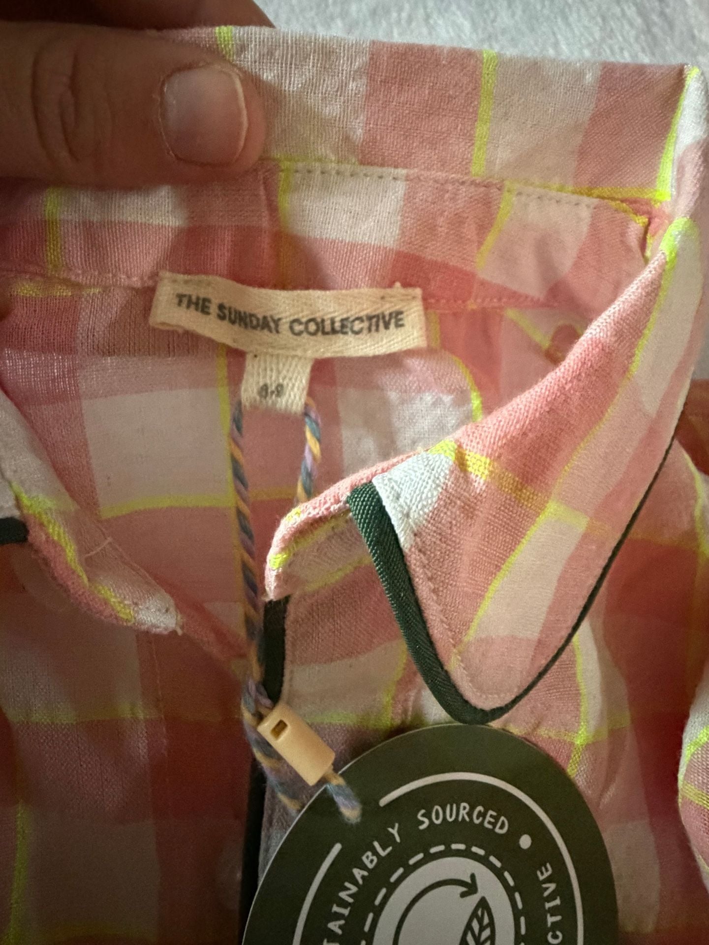 The Sunday Collective Plaid Button-Down Shirt Size 8y Pink 3