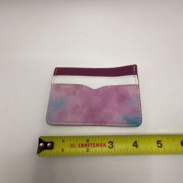 Cute Petal Card Case Light Raspberry Multi Leather