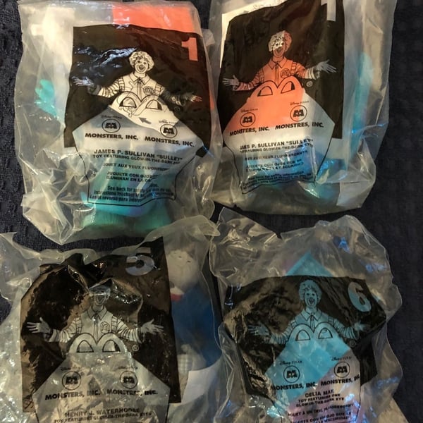McDonald's Monsters Inc Happy Meal Toys Sealed Lot of 4