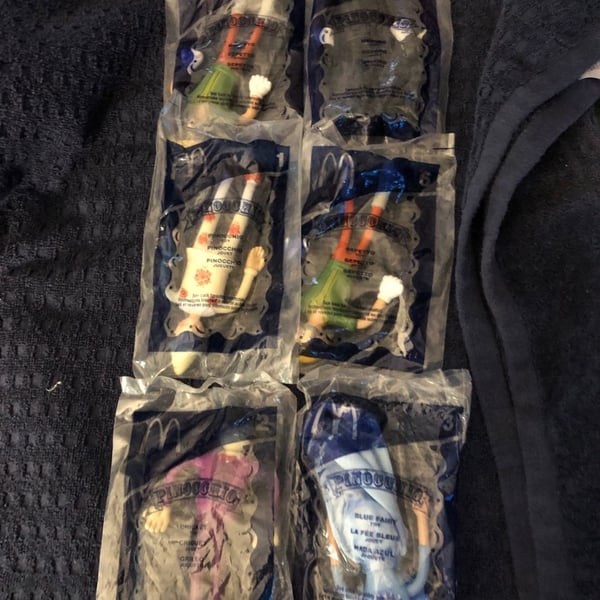 McDonalds Pinocchio Happy Meal Toys Complete Set Of 6 Sealed New