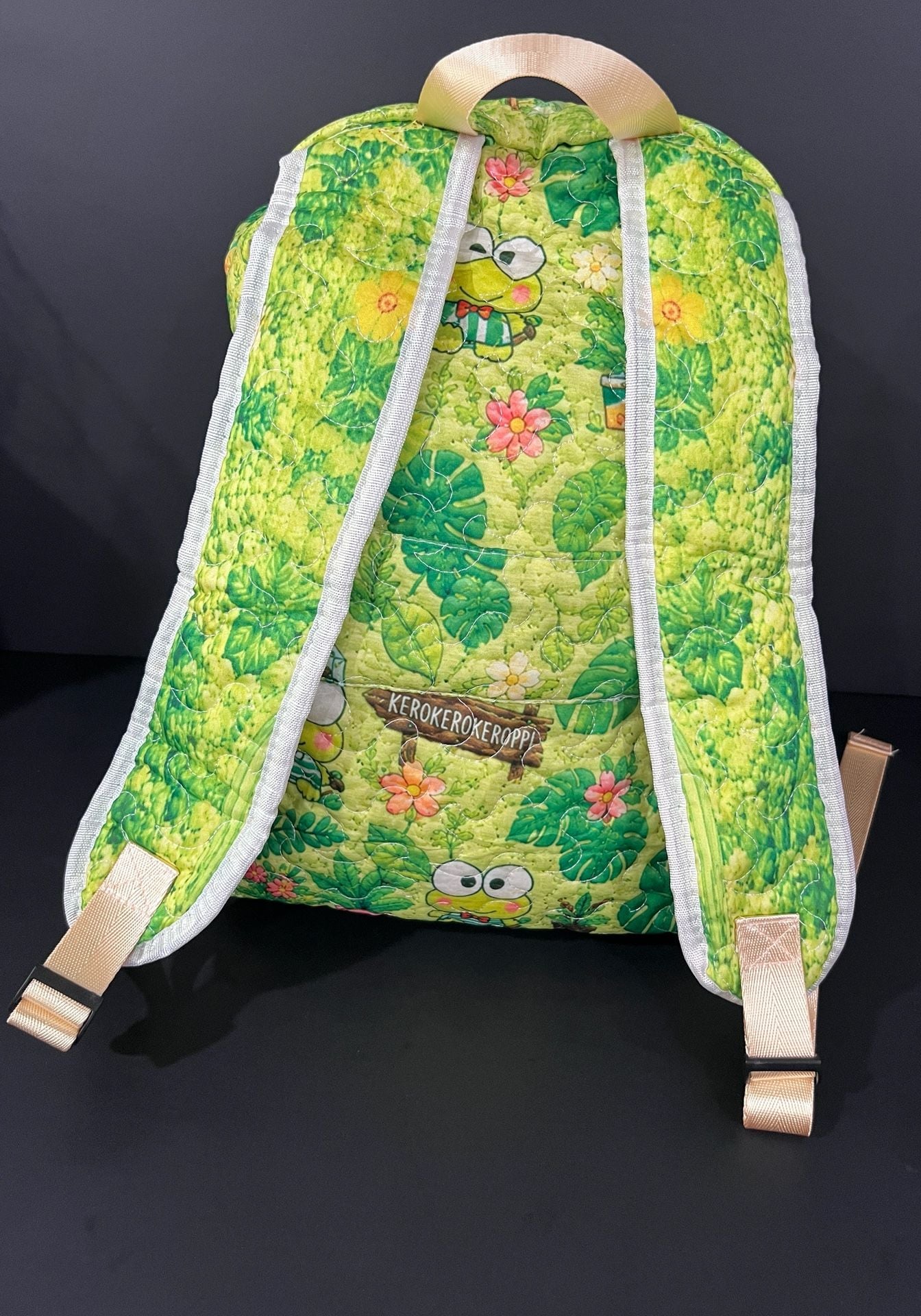 Sanrio Keroppi Green Quilted Plant Backpack 8