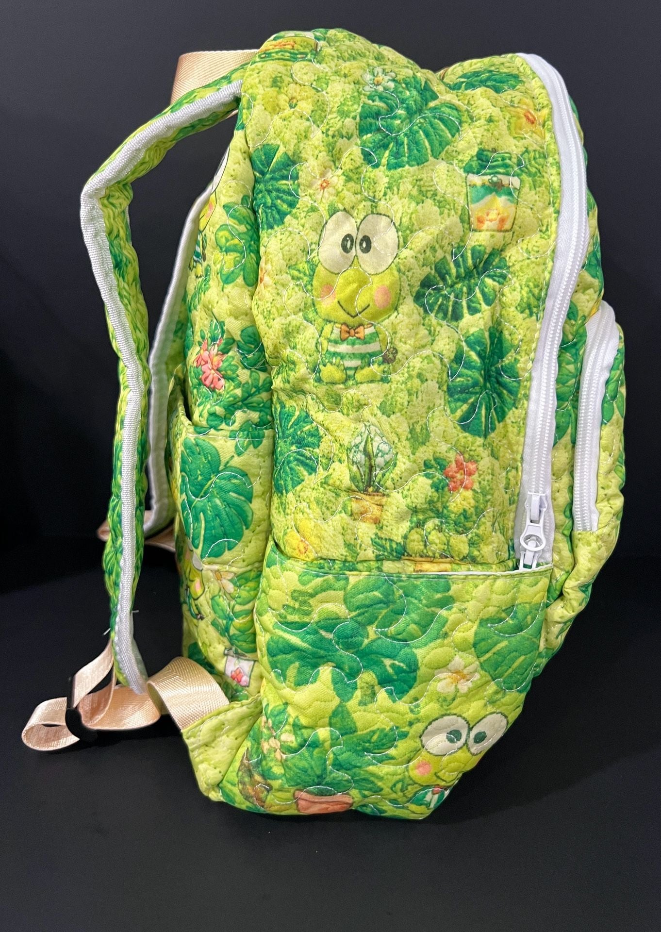 Sanrio Keroppi Green Quilted Plant Backpack 9