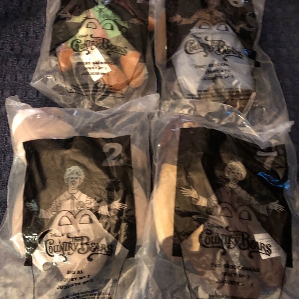 McDonalds The Country Bears Happy Meal Toys Lot of 4 Sealed