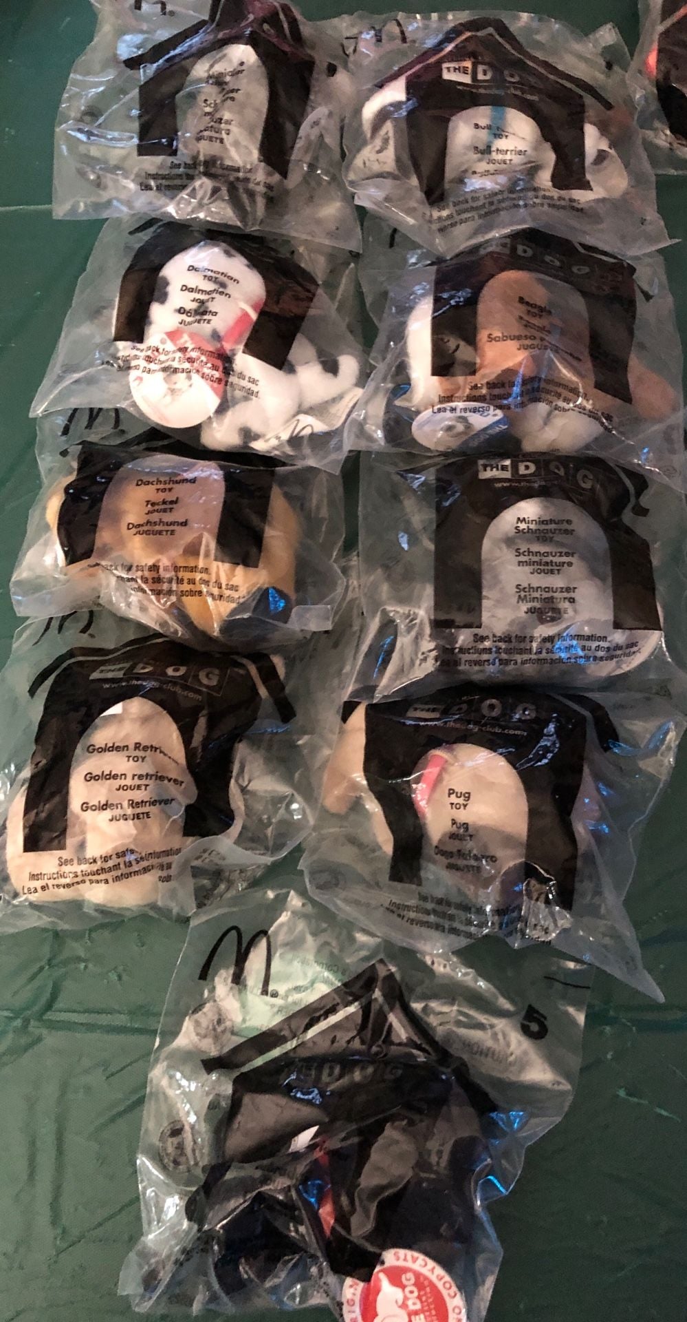 McDonalds Artlist Collection The DOG Mini Plush Toy Lot 1