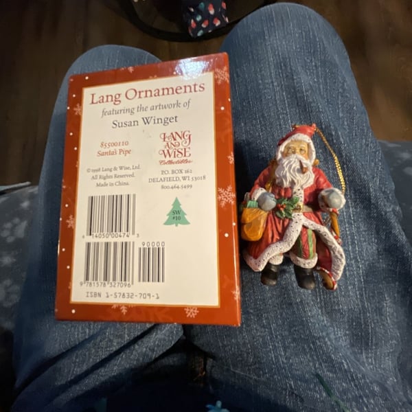 Lang & Wise Susan Winget Santa's Pipe Christmas Ornament