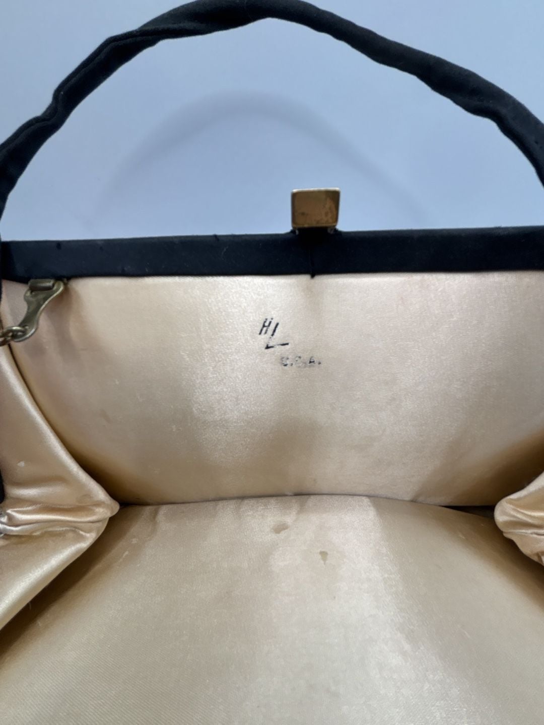 After Five by L & M Vintage Black Satin Evening Bag Clutch with Bow 5