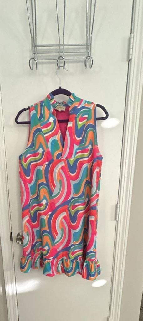 SSYS The Sawyer Sleeveless Ruffle Neck Dress Size M Multi 2