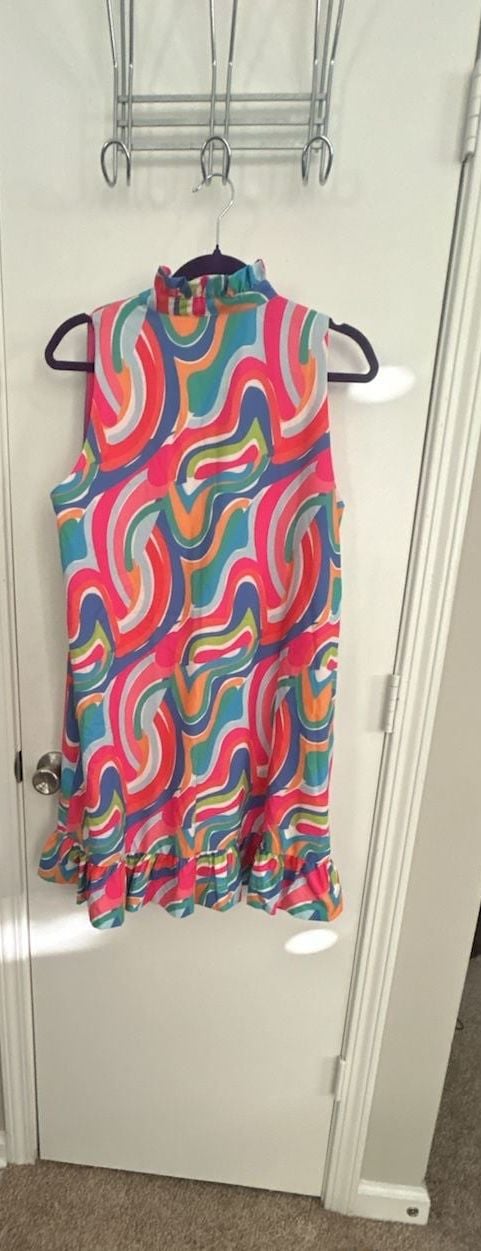 SSYS The Sawyer Sleeveless Ruffle Neck Dress Size M Multi 3