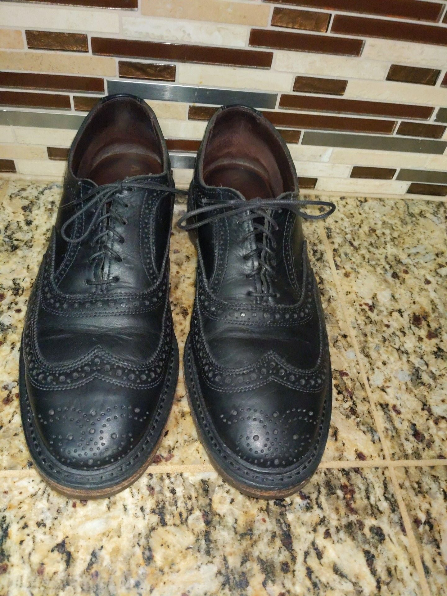 Allen Edmonds McTavish Wingtip Shoes Black Leather Mens 11 2