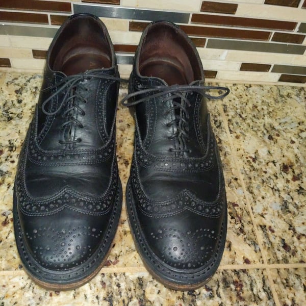 Allen Edmonds McTavish Wingtip Shoes Black Leather Mens 11