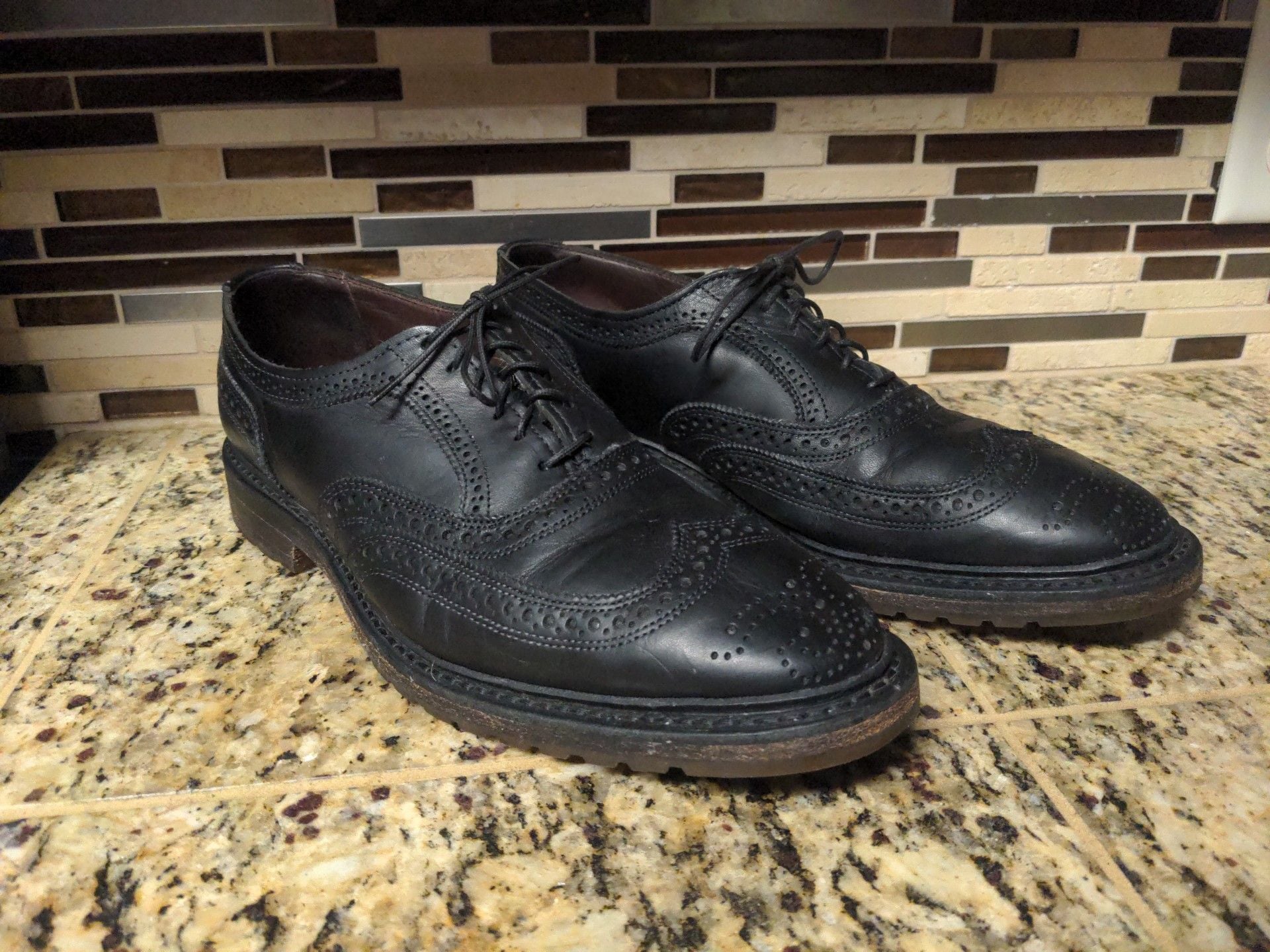 Allen Edmonds McTavish Wingtip Shoes Black Leather Mens 11 3