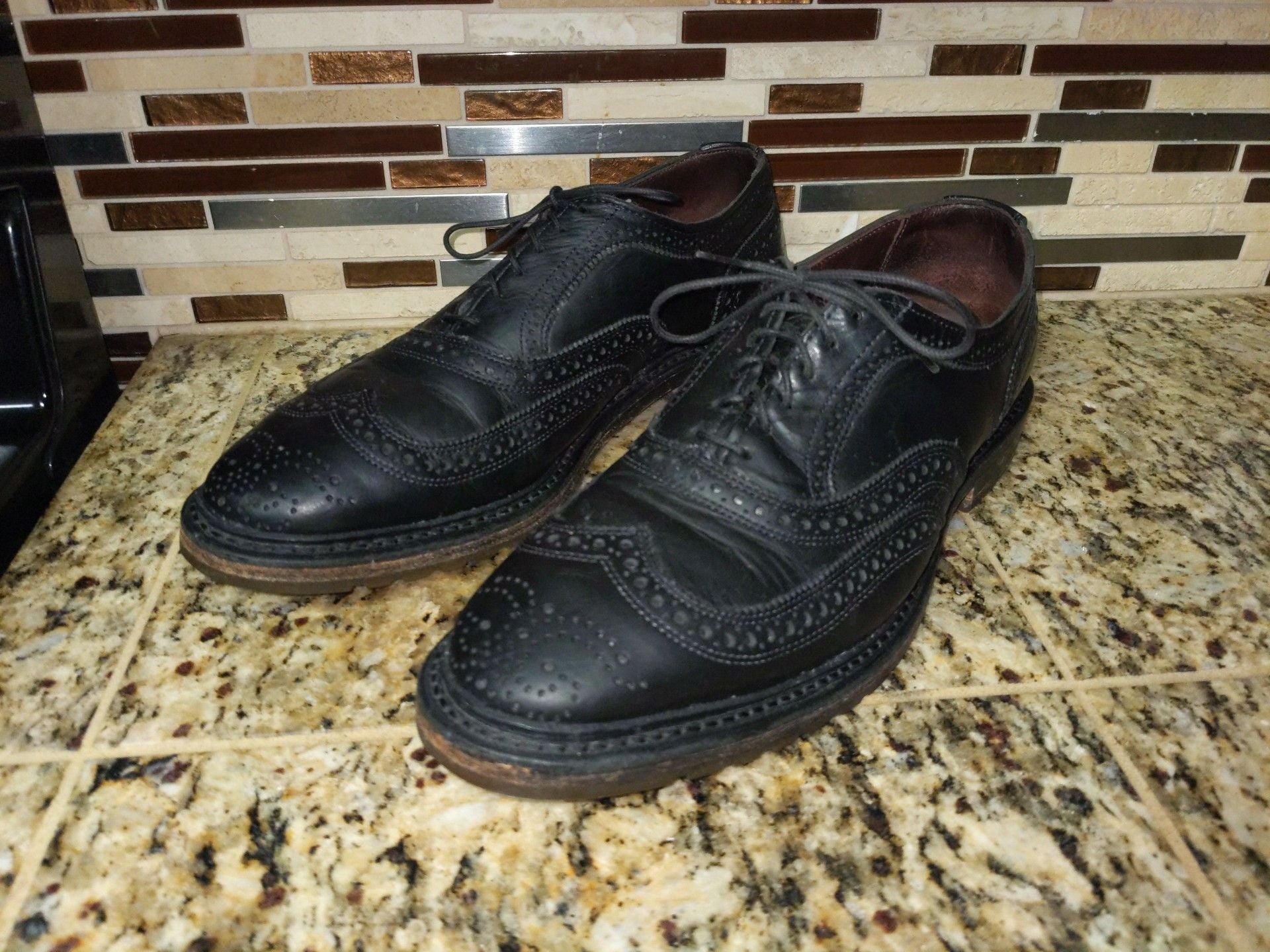 Allen Edmonds McTavish Wingtip Shoes Black Leather Mens 11 5