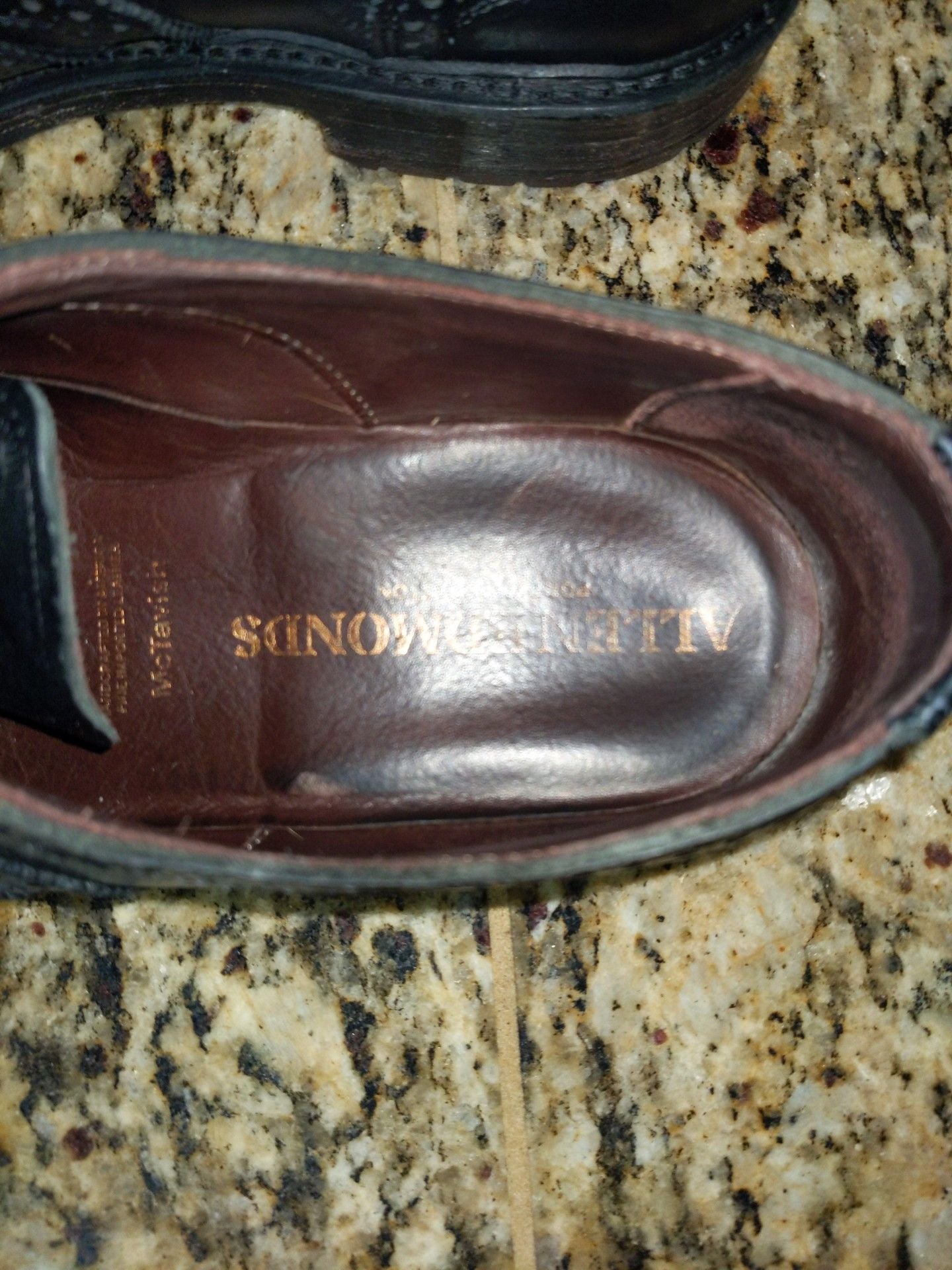 Allen Edmonds McTavish Wingtip Shoes Black Leather Mens 11 7