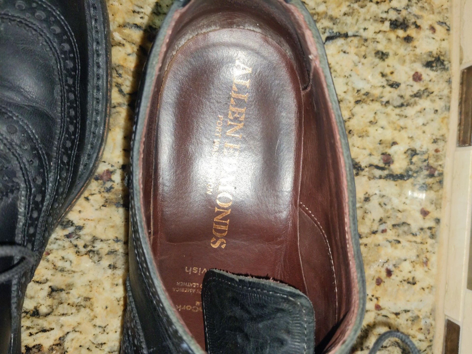 Allen Edmonds McTavish Wingtip Shoes Black Leather Mens 11 8