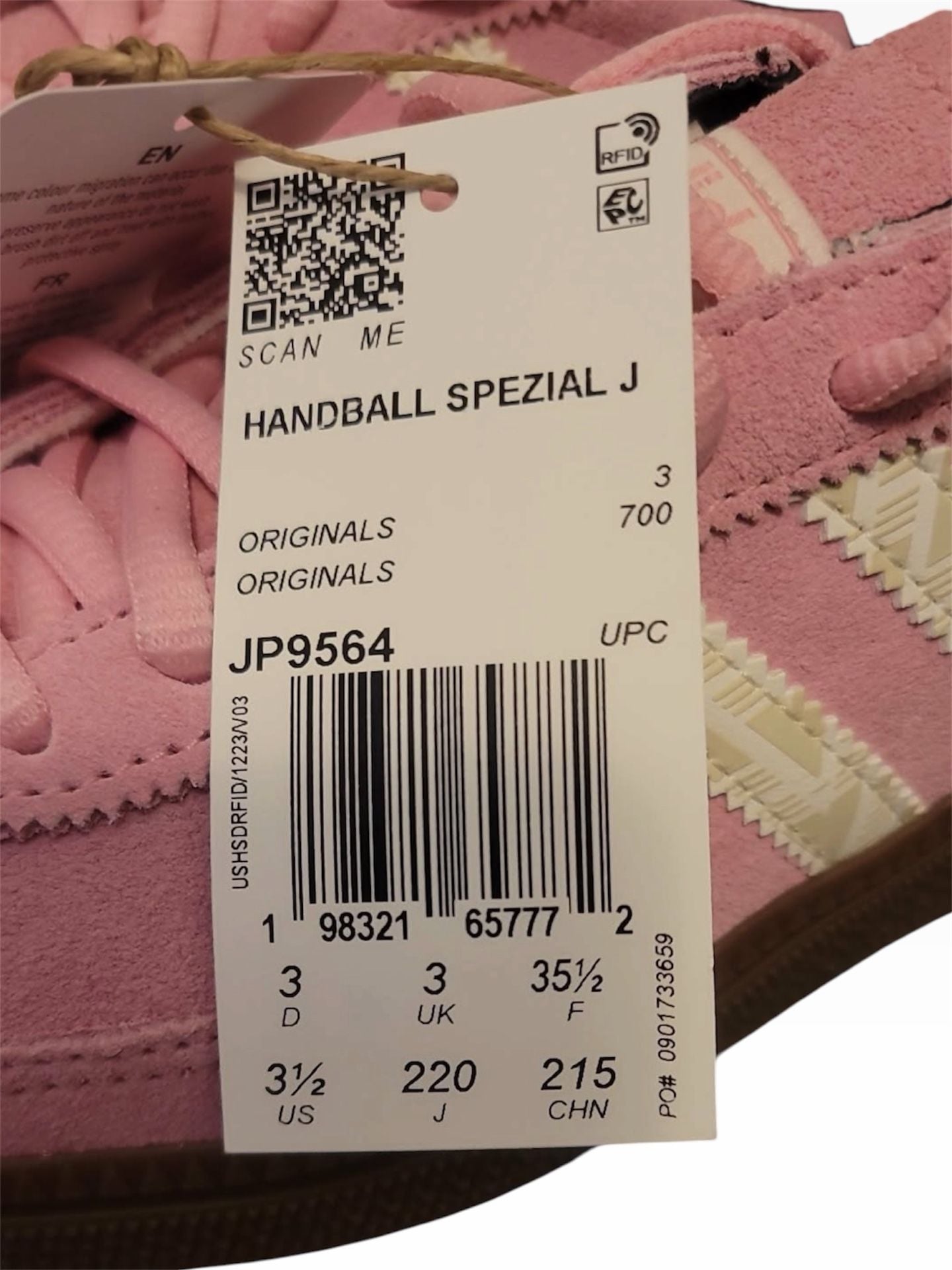 NEW Adidas Handball Spezial J Size 3.5 YOUTH Light Pink Core Black Gum JP9564 8