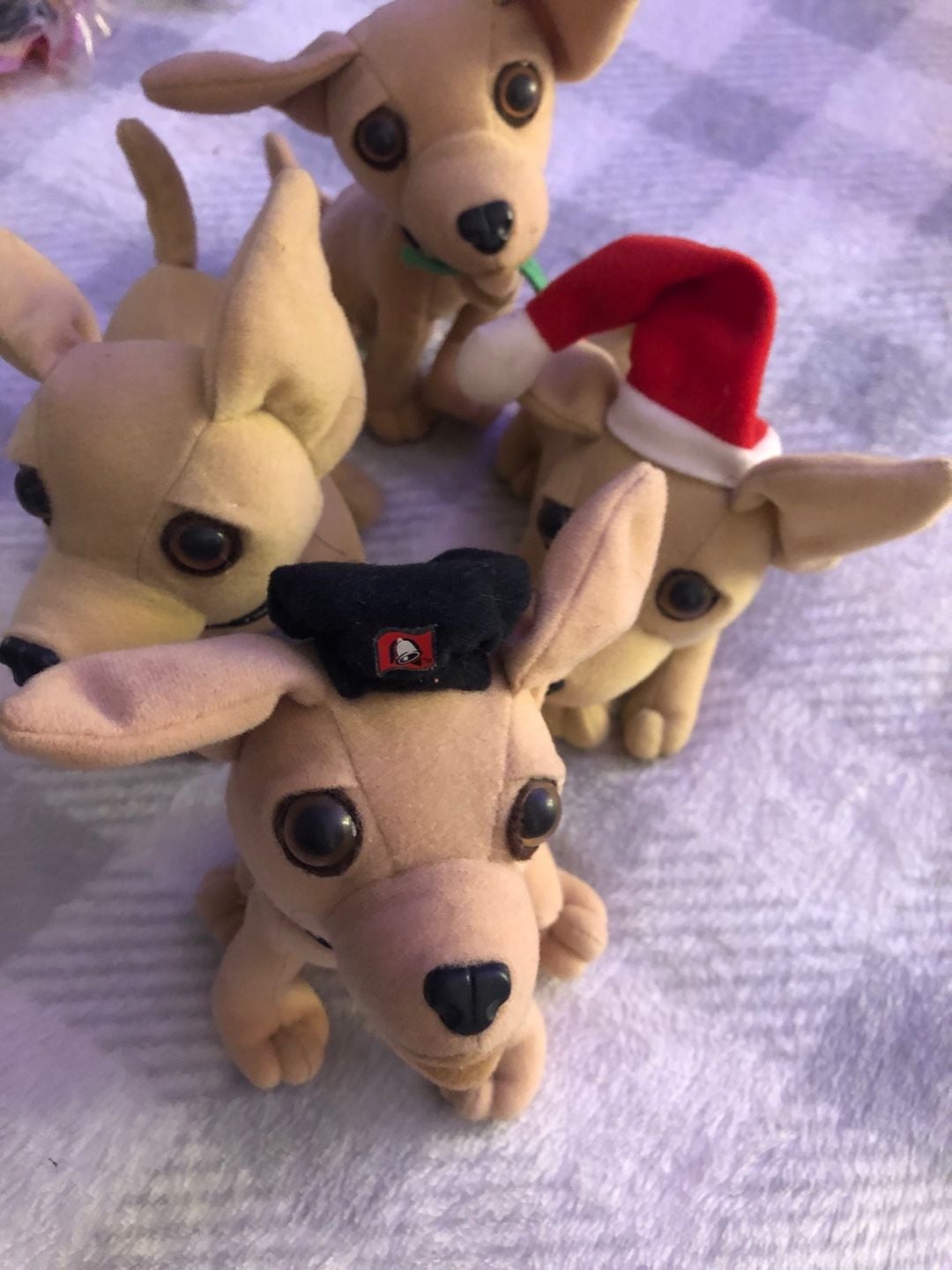 Taco Bell Chihuahua Plush Lot of 4 Vintage Promotional Toys 1