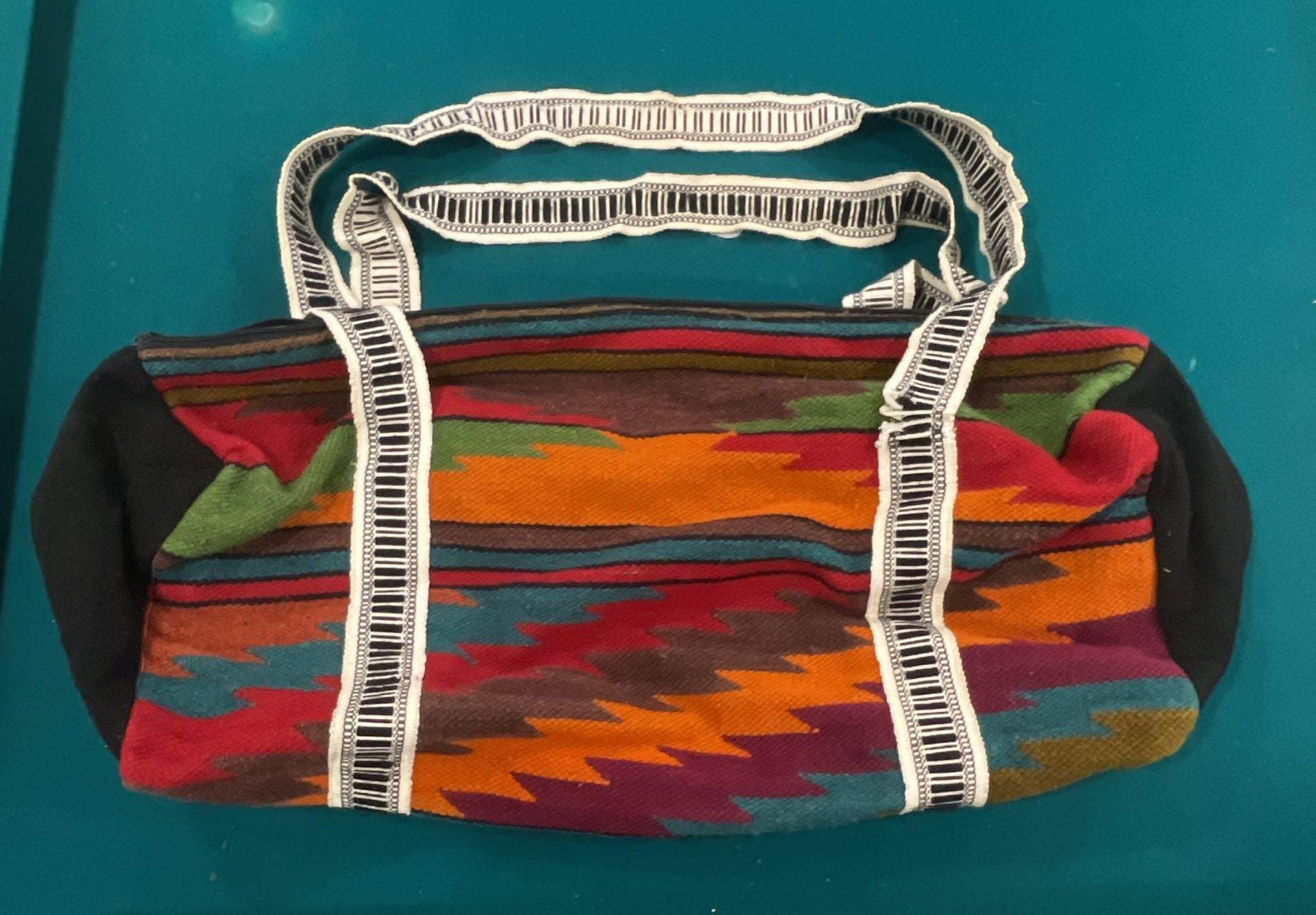 Unbranded Southwestern Aztec Blanket Duffel Weekender Bag Multi-Color 2