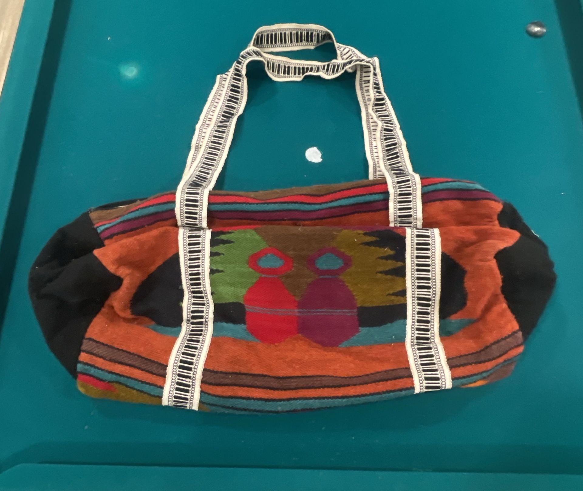 Unbranded Southwestern Aztec Blanket Duffel Weekender Bag Multi-Color 3