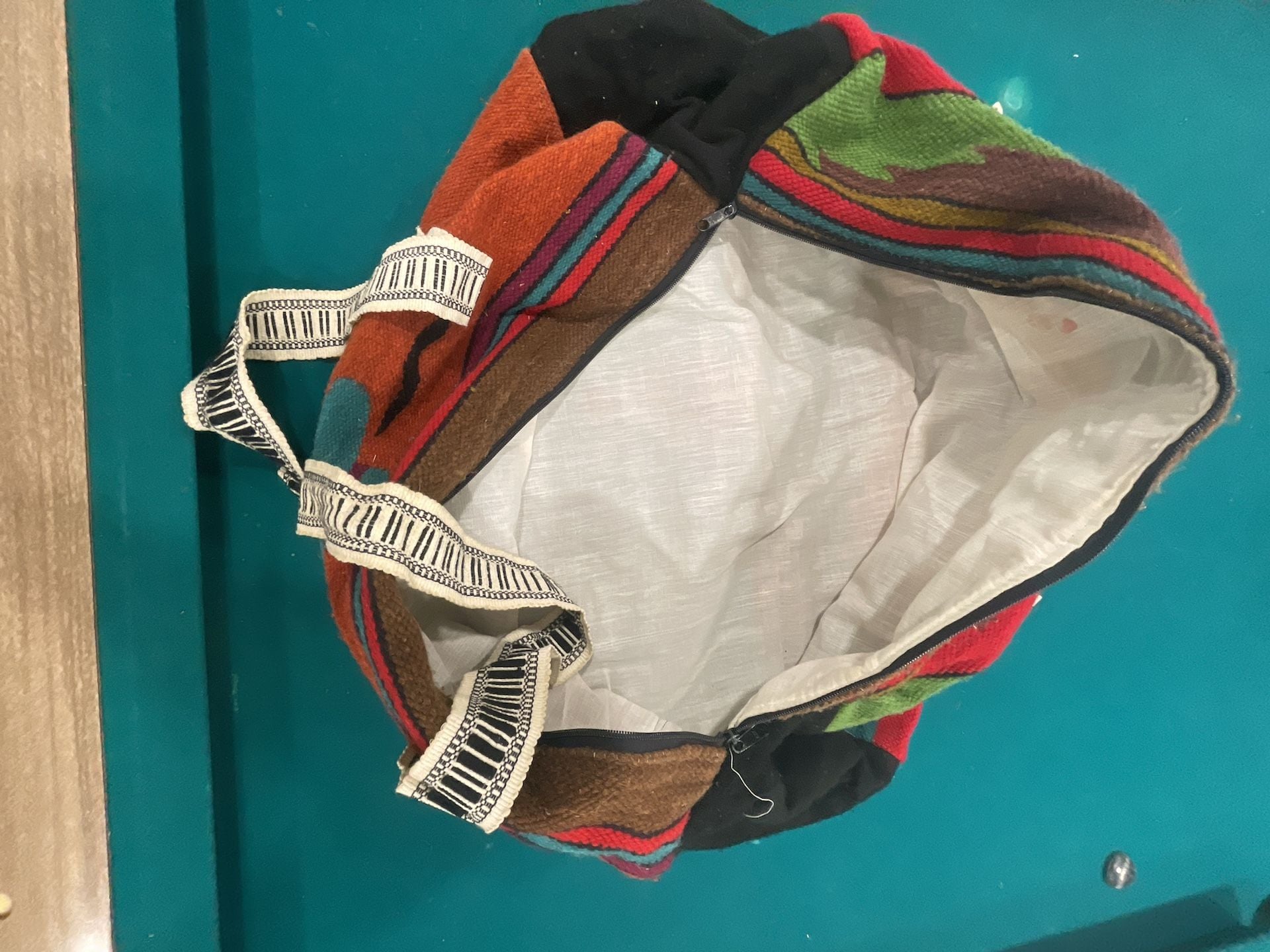 Unbranded Southwestern Aztec Blanket Duffel Weekender Bag Multi-Color 4